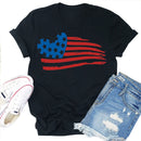 Independence Day Print Flag Tea T-Shirt (Black XXL)