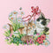 Stamped Cross Stitch Spring Kitties 2-Strand 14CT Embroidery DIY Set (D376)