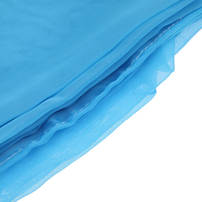 Solid Color Window Curtain Flower Pattern Sheer Voile Tulle Valance Blue