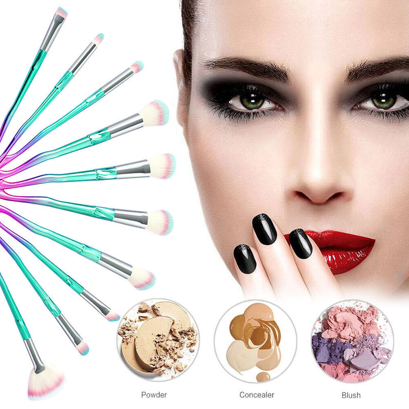 10pcs Makeup Brushes Set Blush Foundation Shadow Concealer Cosmetic Beauty Tools