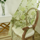 Peony Flower Offset Printing Curtain Yarn Tulle Curtain for Decor(Green)