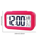 Temperature Alarm Clock LED Digital Backlight Calendar Snooze Clock (Red)