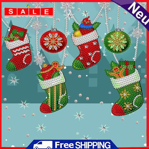 Partial Special Shape Drill Rhinestone Painting 5D DIY Christmas Socks Picture