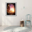 5D Diamond Painting Kit DIY Cross on Hill Full Round Drill Mosaic Pictures