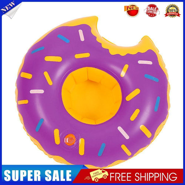 Inflatable Drink Cup Holder Donut Float Pool Party Water Coaster (Purple)