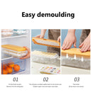 Ice Cube Tray with Lid Silicone Ice Maker Mold Bar Kitchen Tools (Yellow) Newly