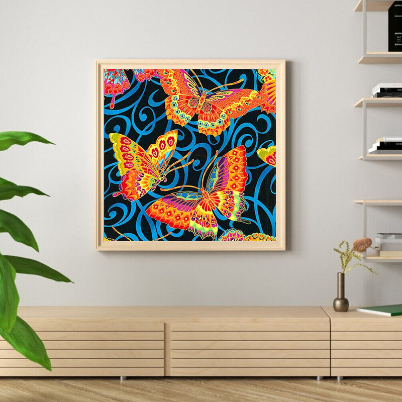 5D DIY Full Round Drill Diamond Painting Colorful Butterfly Rhinestone Art