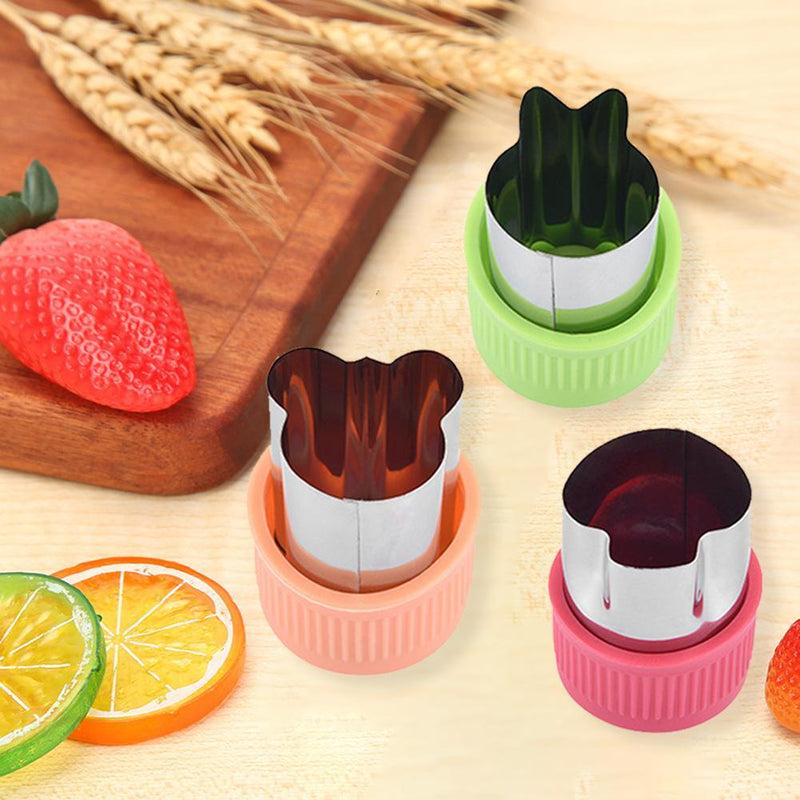 5x3pcs Star Heart Rabbit Shape Vegetables Cutter Cooking Baking Molds (A)