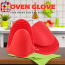 2pcs Kitchen Silicone Anti-scald Insulation Gloves Non-slip Oven Sleeve Set