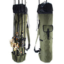 Fishing Rod Bag Oxford Cloth Reel Pole Tackle Storage Carrier Case (Green) Newly