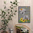 5D DIY Diamond Painting Sunflower Elephant Special-shaped Partial Drill (YXC161)