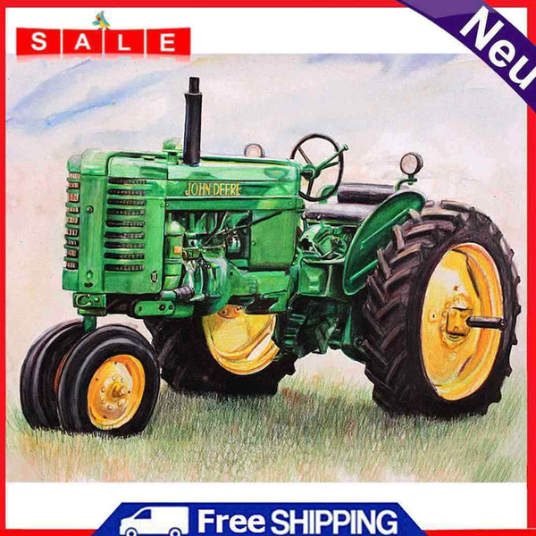 Oil Paint by Numbers DIY Picture Drawing Artwork Wall Craft Gifts Tractor Kit