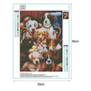 5D DIY Full Drill Diamond Painting Dog Cross Stitch Needlework Round Rhinestone