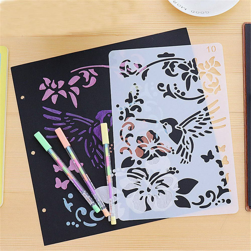DIY Craft Scrapbooking Embossing Template Flower Pattern Layering Stencils