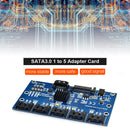 SATA Expansion Card 1 to 5 Port SATA3.0 Motherboard 6Gbps Riser Card Hub Adapter