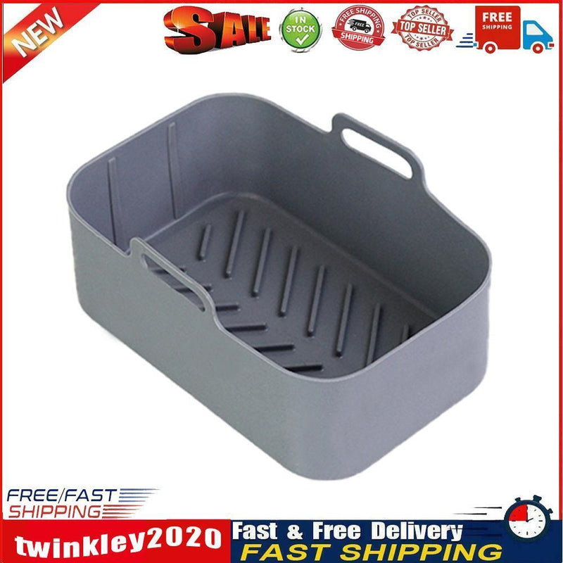 Silicone Air Fryer Liner Oven Baking Fryer Pot Basket Mat for 8QT (Grey) Newly