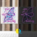 5D DIY Butterfly Luminous Diamond Painting Full Round Drill Home Decoration