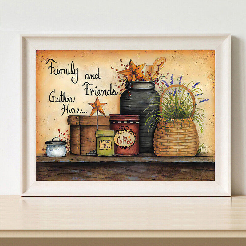 Kitchen Supplies Oil Paint By Numbers Kit DIY Frameless Picture On Canvas
