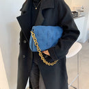 Casual Solid Color Totes Women Denim Underarm Handbag Street Travel Shoulder Bag
