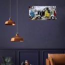 Home Weatherproof Retro Chic Motorcycle Sign Iron Painting Wall Drawing Template