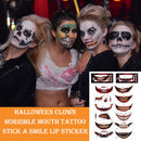 Halloween Horror Clown Mouth Stickers Removable 12 Pieces for Arm Face Hand Neck