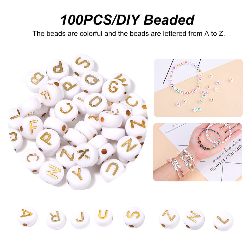 100pcs Bracelet Making Beads Kit - Plastic Colorful Mixed Beads (T10498) Newly