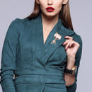 Classic Multicolor Opal Stone Brooches Women Fashion Animal Crystal Pin Brooch