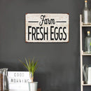 Fresh Eggs Retro Metal Plate Tin Sign for Bar Pub Club Cafe Wall Iron Painting