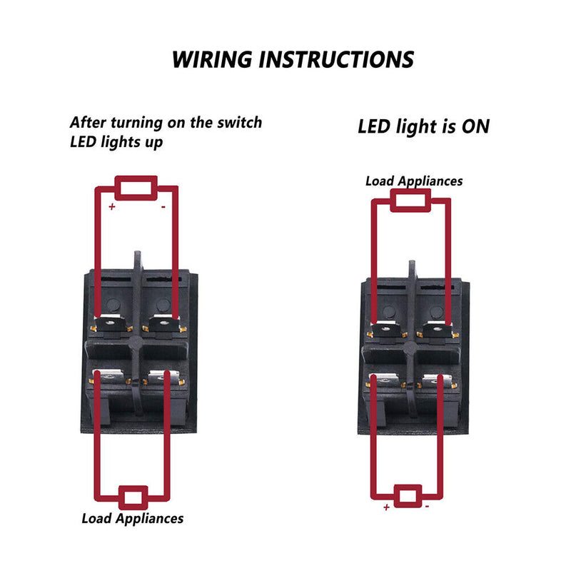 Power Switch ON/Off 4 Pins with Light 10A AC125-250V KCD4 for Electric Kett