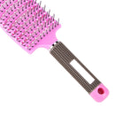 Portable Curved Ribs Scalp Massage Comb Fluffy Styling Brush (A Pink) Newly