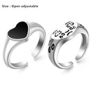 Color Tiny Creative Charm Heart Finger chain Gift Jewelry Tears Expression Ring