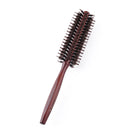 Wooden Handle Curling Hair Comb Boar Bristle Round Hairbrush Hairdressing T