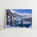 Mountain Lake Frameless Oil Paint by Numbers Kit Handpainted Canvas Picture