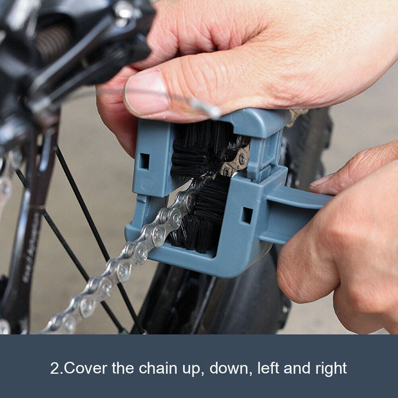 3pcs Bicycle Chain Cleaner Clean Machine Bike Brushes Scrubber Washer Tools