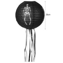 Black Skeleton Paper Lanterns Reusable for Hanging Pendant Horror Props (20