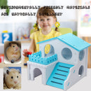 Pet Hamster House with Ladder Nest Log Cabin Animal Sleeping Toys (Blue) Newly
