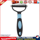 Pet Deshedding Brush Cat Dog Hair Grooming Comb Hair Shedding (Blue L) Newly