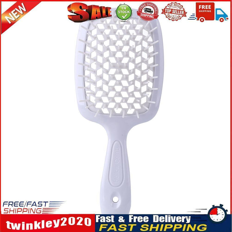 Wide Teeth Air Cushion Combs Scalp Massage Brush Hollow Grid Comb (White) Newly
