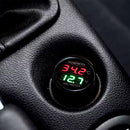 12V 24V Digital Voltmeter Thermometer Voltage Temp Meter for Car RV Truck B