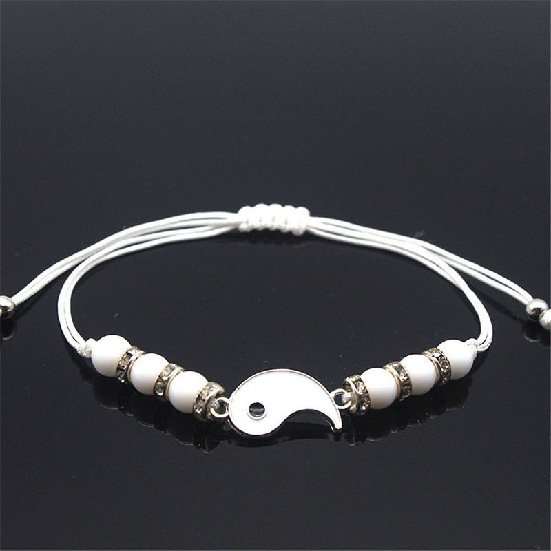 Yin Yang Charm Pendant Yin Yang Charm Wristband Couple Bracele Weaving Rope