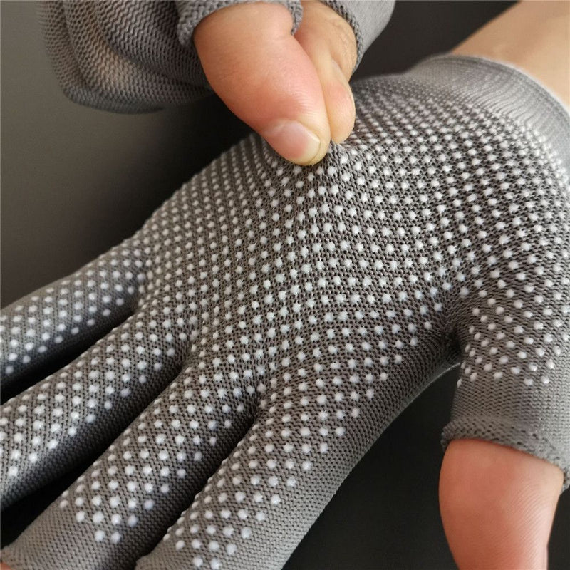 Driving Mittens Open/Half Fingers Anti-Slip Fishing Gloves Sun Protection