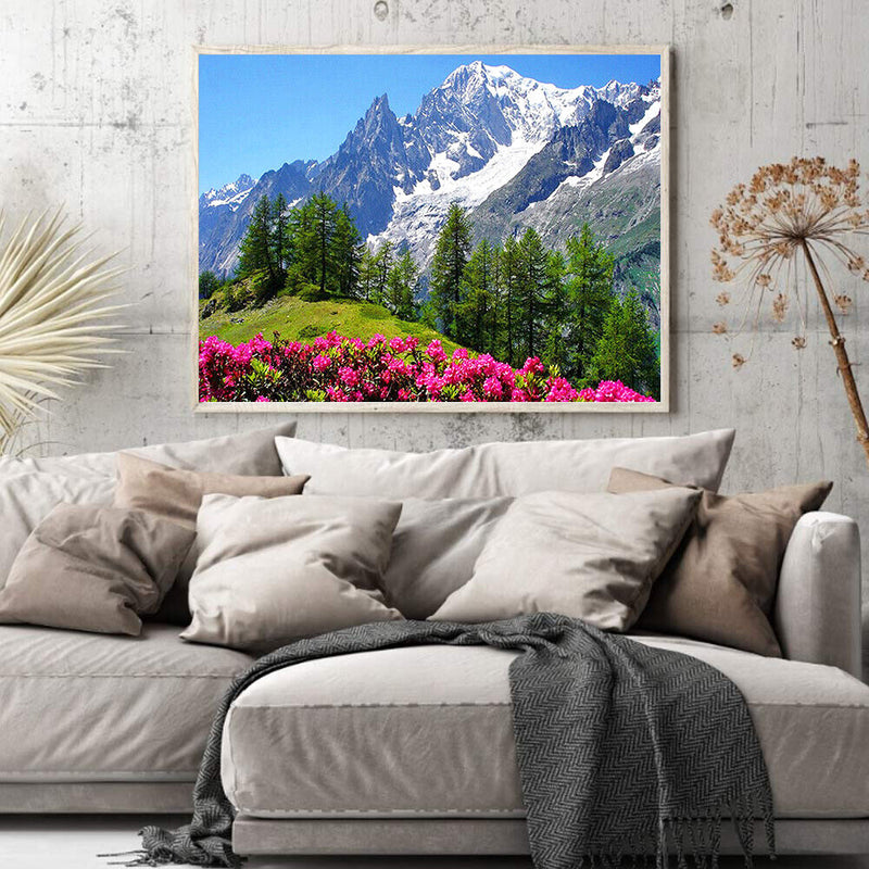 DIY Cotton Thread Art Mont Blanc Printed Full Cross Stitch Set Handicraft Gifts