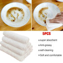 5pcs/bag Non-stick Oil Cleaning Towel Bamboo Fiber Cloth Wash Kitchen P5N9