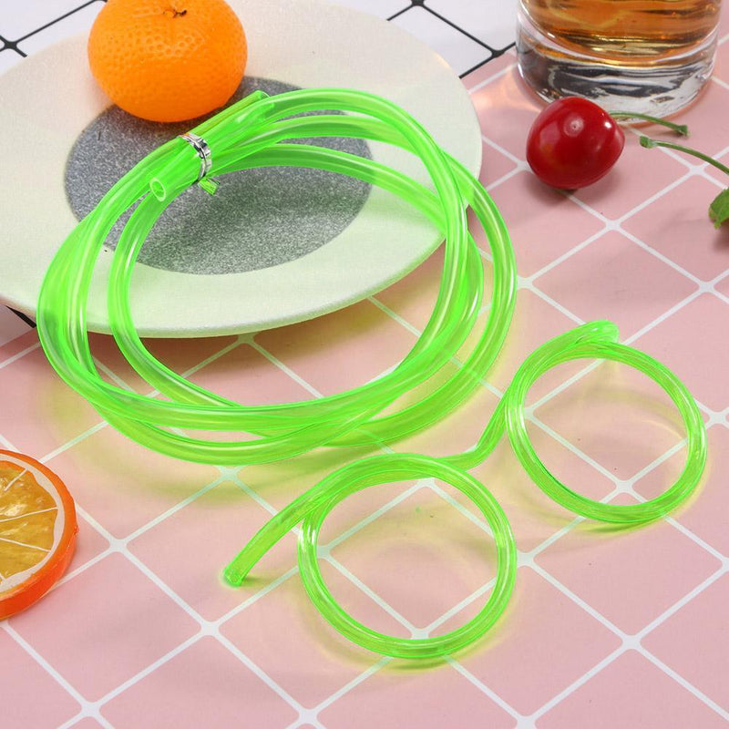 Flexible Soft Plastic Glasses Straw Kids Party Unique Drinking Tube (Green)