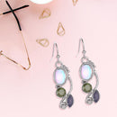 Water Drop Earrings Casual Women Moonstone Dangle Ear Hook Alloy Jewelry Gift