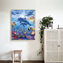5D Diamond Painting Kit Dolphin Square Diamond Mosaic Picture Art