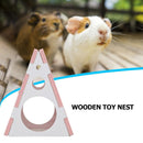 Wooden Colorful Hamster Nest Small Animals Playing Cage Sleeping Bed (Pink)