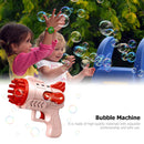 Bubble Guns Toys 12 Holes Electric Bubbles Machine for Kids Play (Pink)