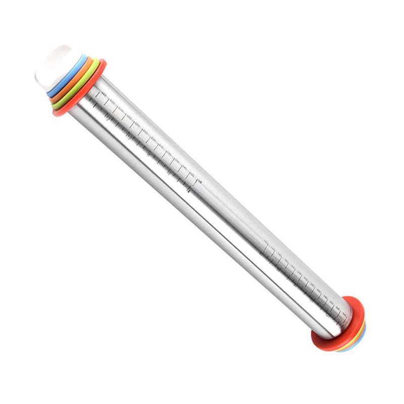 Stainless Steel Rolling Pin Dough Mat Dough Roller Adjustable Kitchen Tool