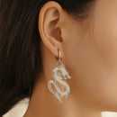 Fashion Acrylic Ear Hook Dragon Dangle Earrings for Unisex Streetwear Jewelry